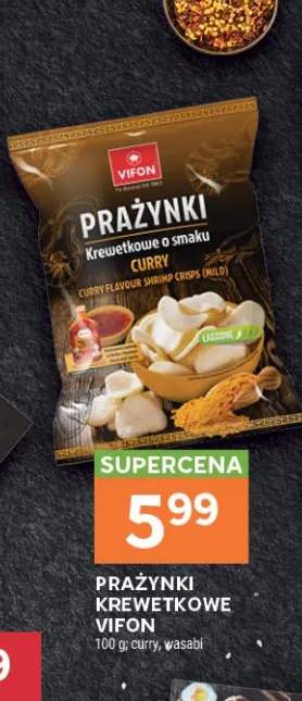 Prażynki krewetkowe curry Vifon +1 wariant
