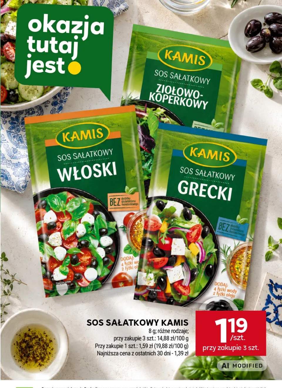 Sos sałatkowy ziołowo-koperkowy Kamis +2 warianty