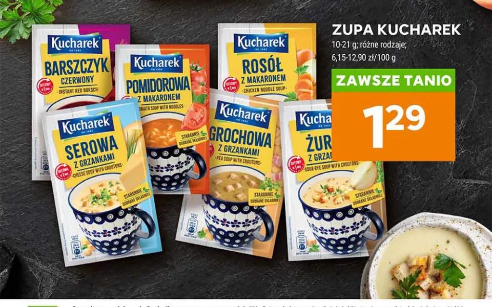 Zupa pomidorowa z makaronem Kucharek +5 wariantów