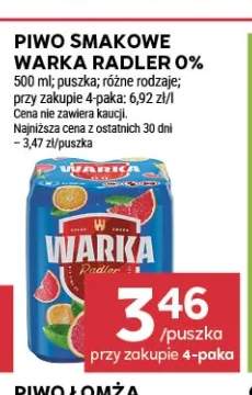Piwo bezalkoholowe smakowe Warka Radler