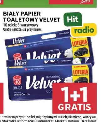 Biały papier toaletowy Velvet