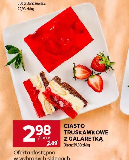 Ciasto truskawkowe z galaretką Bizon