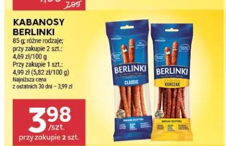 Kabanosy Berlinki Classic +1 wariant