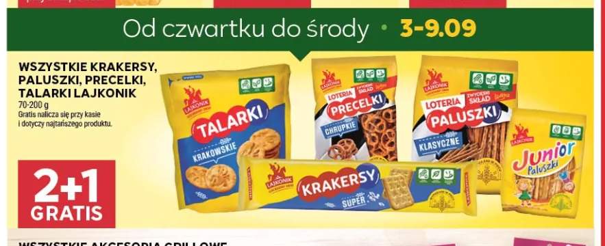 Krakersy, paluszki, precelki, talarki Lajkonik +5 wariantów