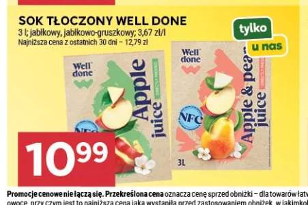 Sok tłoczony Well Done jabłkowy +1 wariant