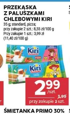 Przekąska z paluszkami chlebowymi Kiri standard +1 wariant