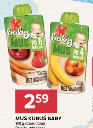 Mus Kubuś Baby Jabłko Truskawka Marchewka po 6 miesiącu +1 wariant
