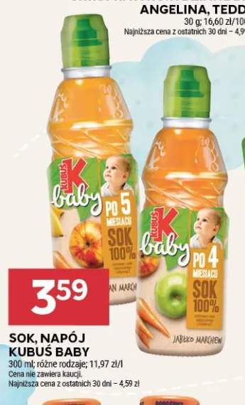 Sok 100% Jabłko Marchew Kubuś Baby po 4 miesiącu +1 wariant