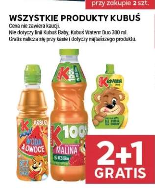 Napój Kubuś Waterrr Woda & Owoce arbuz +3 warianty