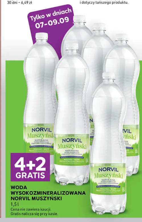 Woda niegazowana wysokomineralizowana Norvil Muszyński