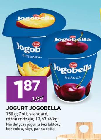 Jogurt Jogobella brzoskwiniowy Zott +2 warianty