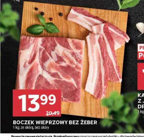 Boczek wieprzowy bez żeber ze skórą +1 wariant
