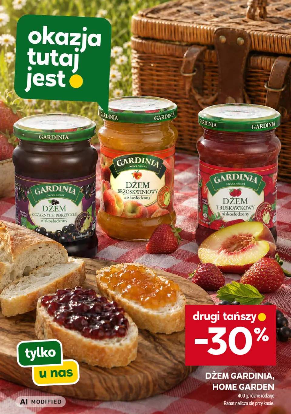 Dżem brzoskwiniowy niskosłodzony Gardinia +2 warianty
