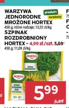 Warzywa jednorodne mrożone Hortex +1 wariant