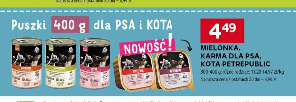 Karma dla psa, kota dziczyzna PetRepublic +4 warianty