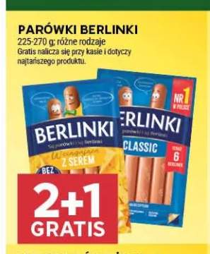 Parówki Berlinki z serem +1 wariant