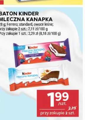 Baton Kinder Mleczna Kanapka standard +1 wariant
