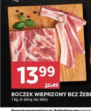 Boczek wieprzowy bez żeber ze skórą +1 wariant