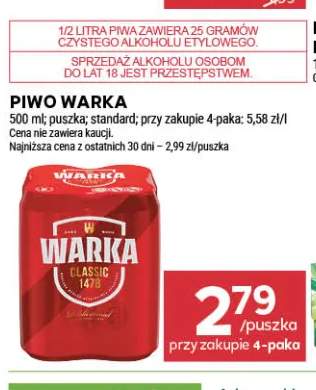 Piwo Warka Classic 4-pak