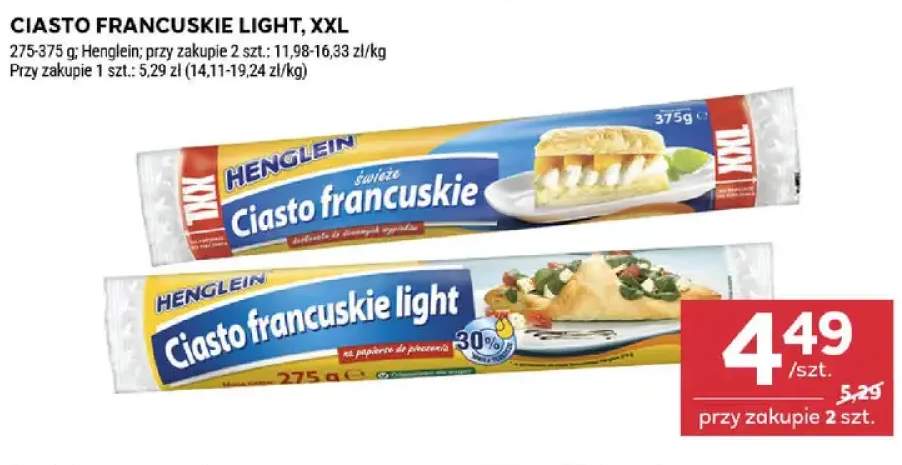 Ciasto francuskie light Henglein +1 wariant