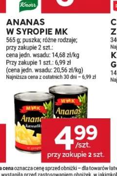 Ananas w puszce w syropie kawałki MK +1 wariant