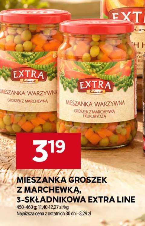 Mieszanka groszek z marchewką Extra Line +1 wariant