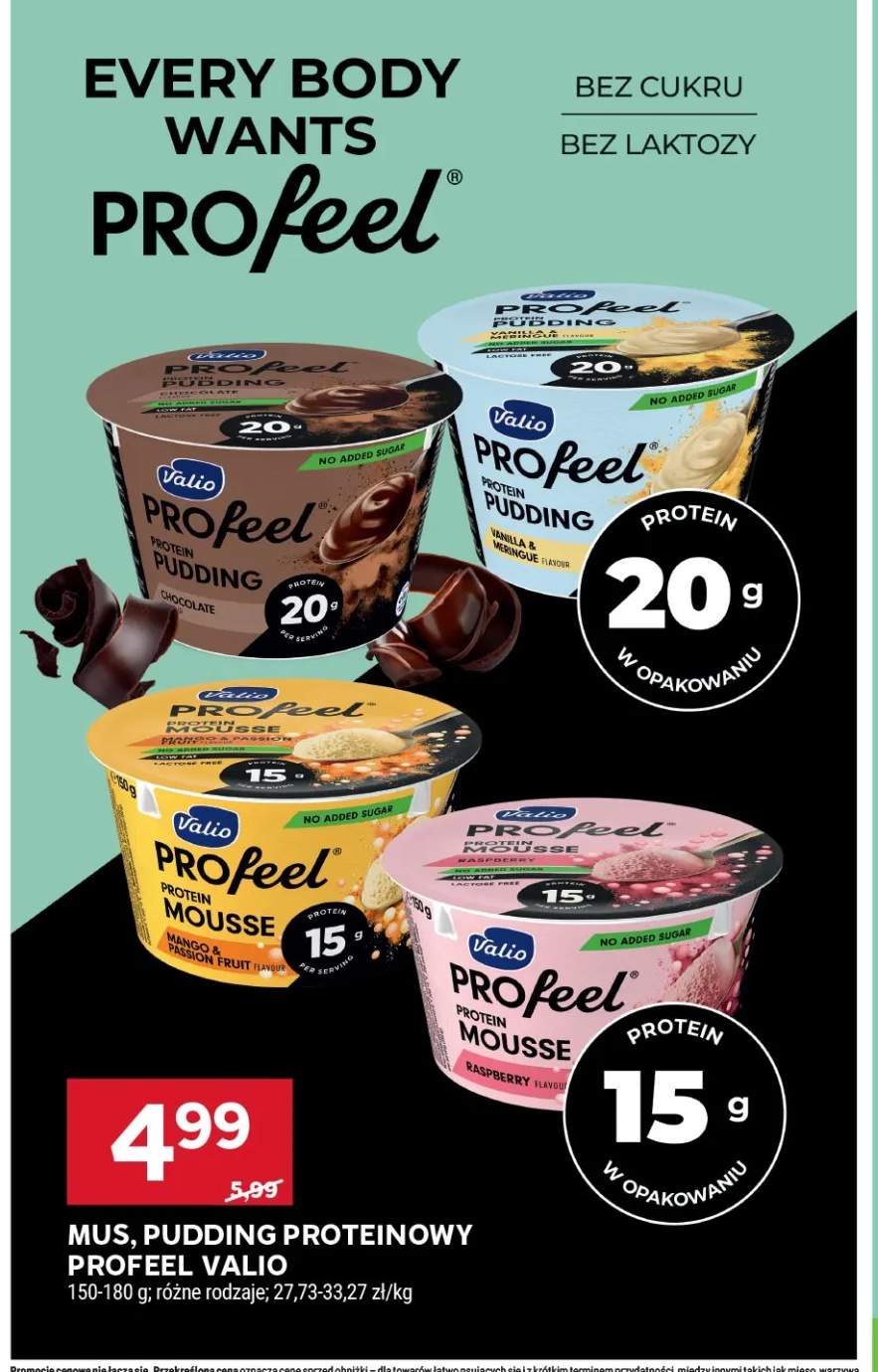 Pudding proteinowy czekoladowy Profeel Valio +3 warianty