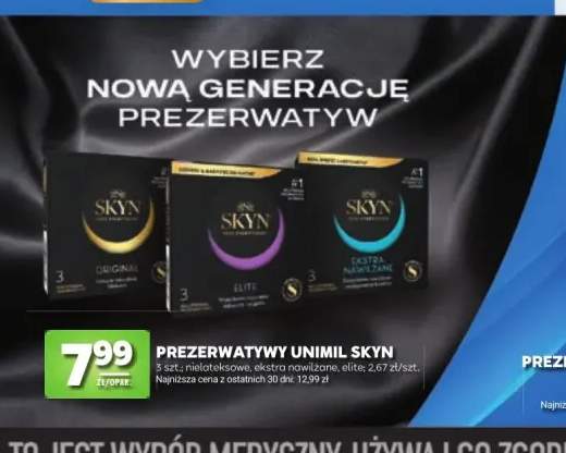 Prezerwatywy Unimil SKYN ekstra nawilżane +2 warianty