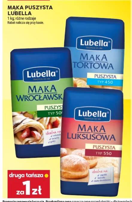 Mąka wrocławska puszysta typ 500 Lubella +2 warianty