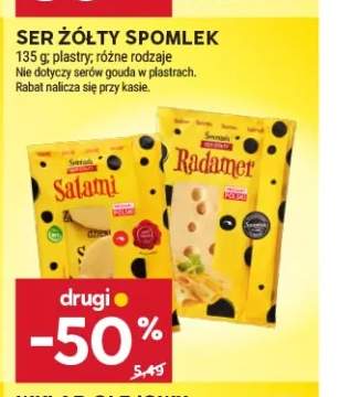 Ser żółty w plastrach Salami Spomlek +1 wariant