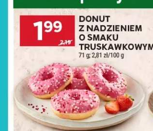 Donut z nadzieniem o smaku truskawkowym