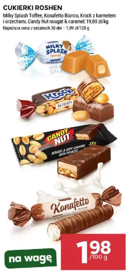 Cukierki Roshen Candy Nut nougat & caramel +3 warianty