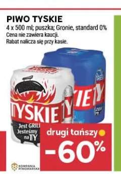 Piwo bezalkoholowe Tyskie standard 4-pak 500 ml +1 wariant