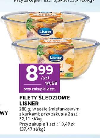 Filety śledziowe w sosie śmietankowym z kurkami Lisner