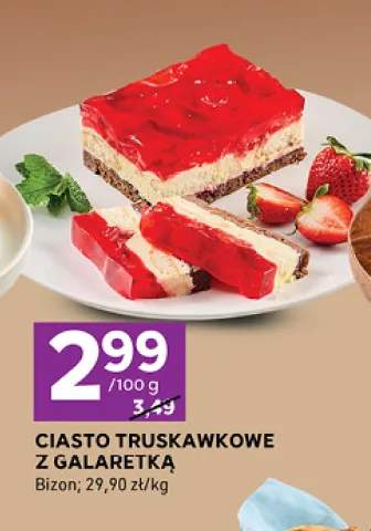 Ciasto truskawkowe z galaretką Bizon