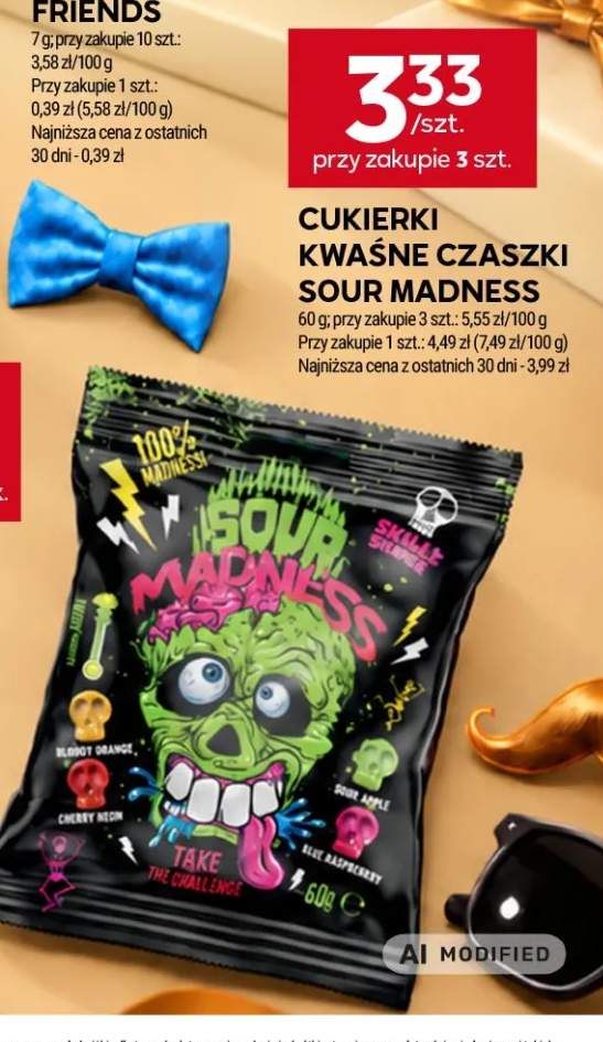 Cukierki kwaśne czaszki Sour Madness