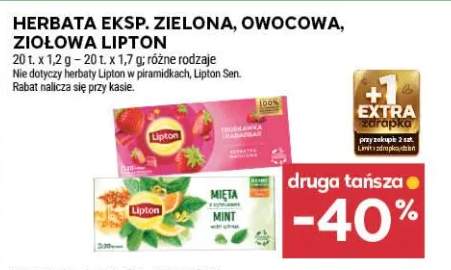 Herbata ekspresowa zielona Lipton +2 warianty