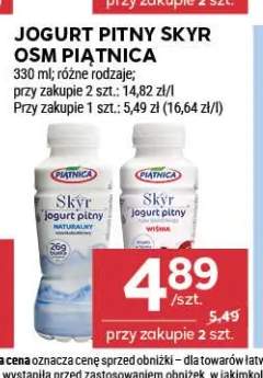 Jogurt pitny Skyr Piątnica naturalny