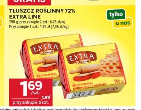 Tłuszcz roślinny 72% Extra Line do pieczenia i smażenia +1 wariant
