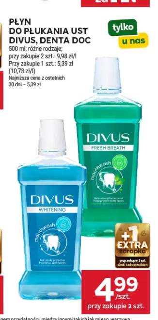 Płyn do płukania ust Divus Whitening +1 wariant