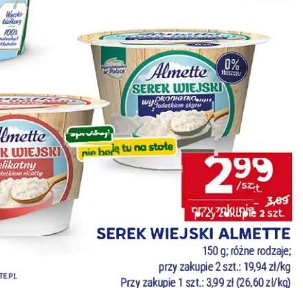 Serek wiejski Almette delikatny z dodatkiem ricotty +1 wariant