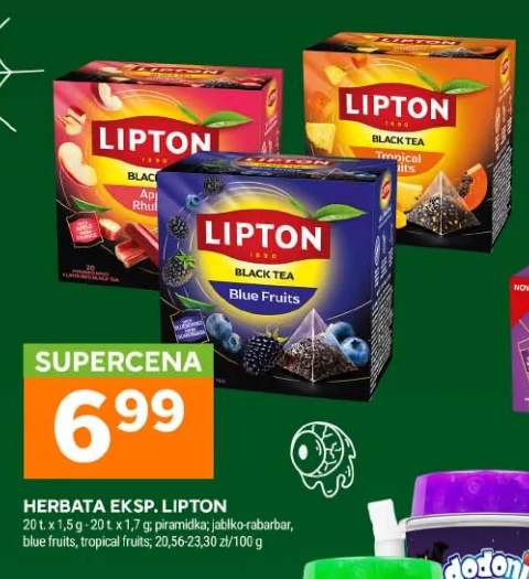Herbata ekspresowa Lipton piramidka jabłko-rabarbar +2 warianty