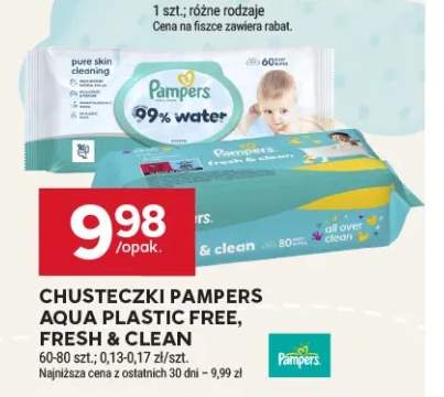 Chusteczki Pampers Aqua Plastic Free +1 wariant
