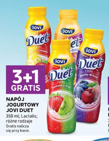 Napój jogurtowy Jovi Duet o smaku jagoda-wiśnia +3 warianty