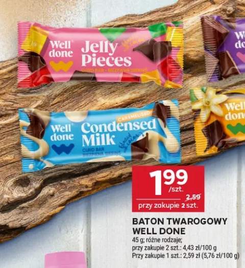 Baton twarogowy Well Done Jelly Pieces +3 warianty