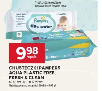 Chusteczki nawilżane Pampers Aqua Plastic Free