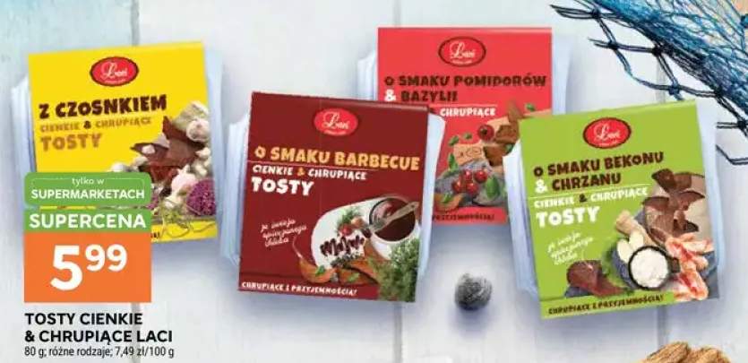 Tosty cienkie & chrupiące o smaku barbecue Laci +3 warianty