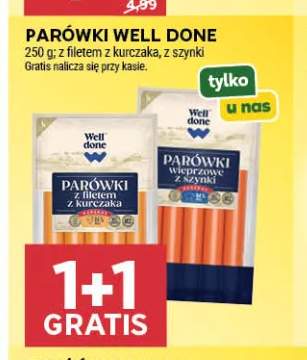 Parówki Well Done z filetem z kurczaka +1 wariant