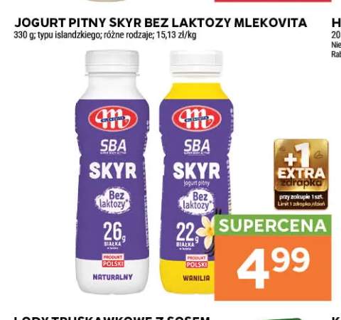 Jogurt pitny Skyr bez laktozy naturalny Mlekovita +1 wariant