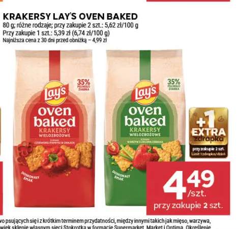 Krakersy Lay's Oven Baked z pomidorami i ziołami +1 wariant